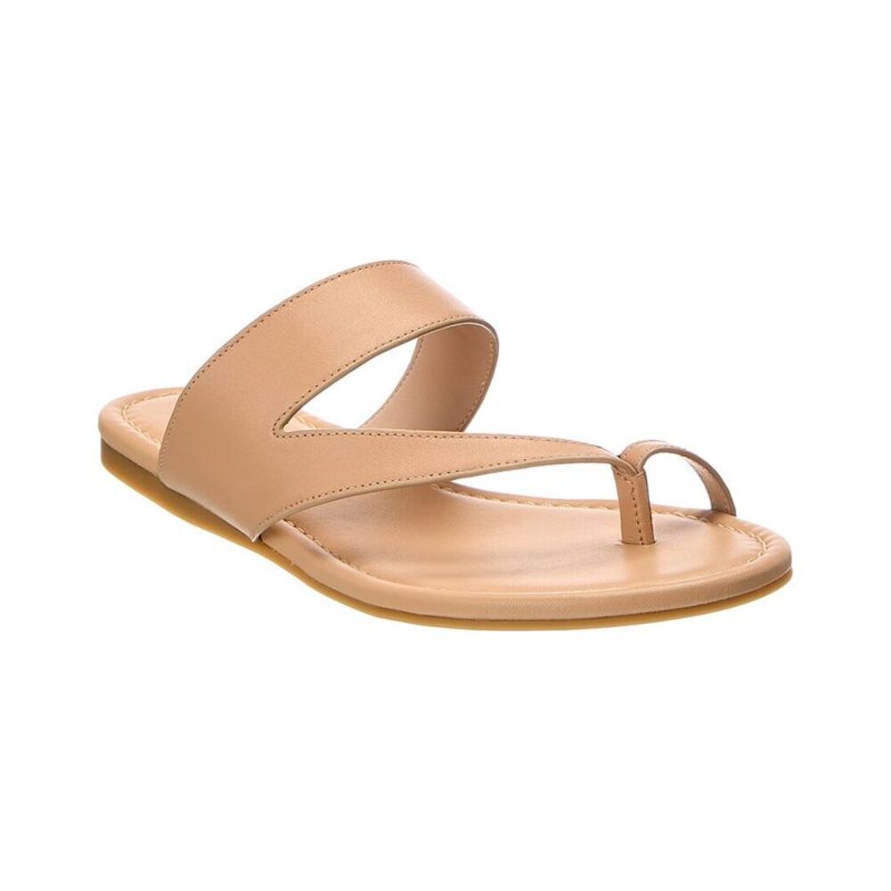 Stuart Weitzman Remy Leather Slide, Beige
